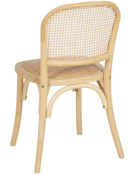 Chaise Bistro en Bois d'orme Naturel Rotin Tallia - 5