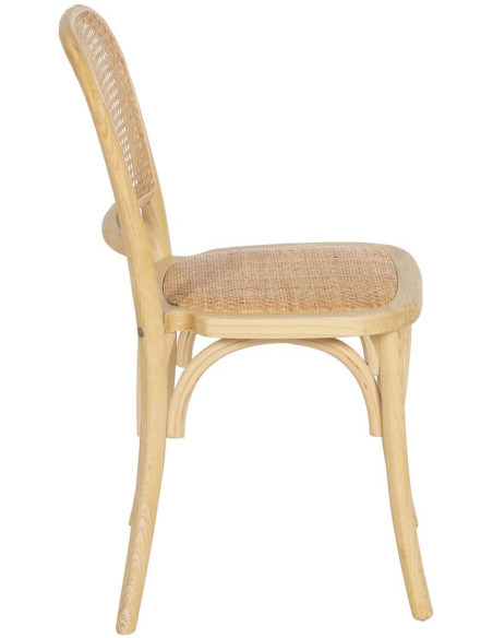 Chaise Bistro en Bois d'orme Naturel Rotin Tallia - 6