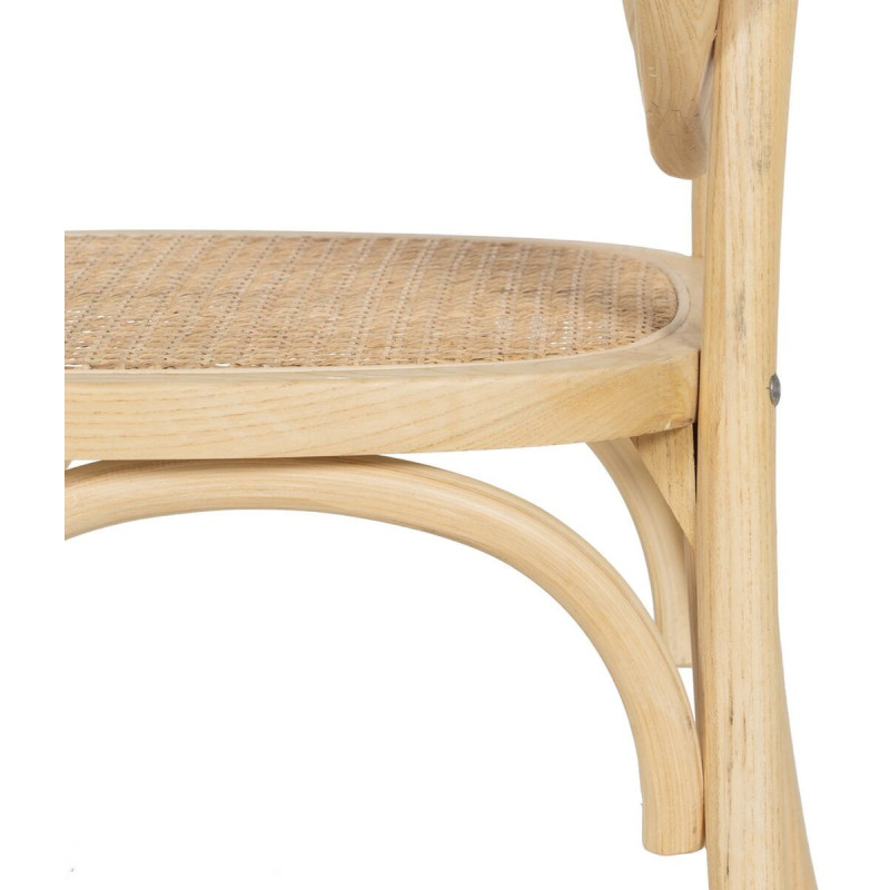 Chaise Bistro en Bois d'orme Naturel Rotin Sheba - 3