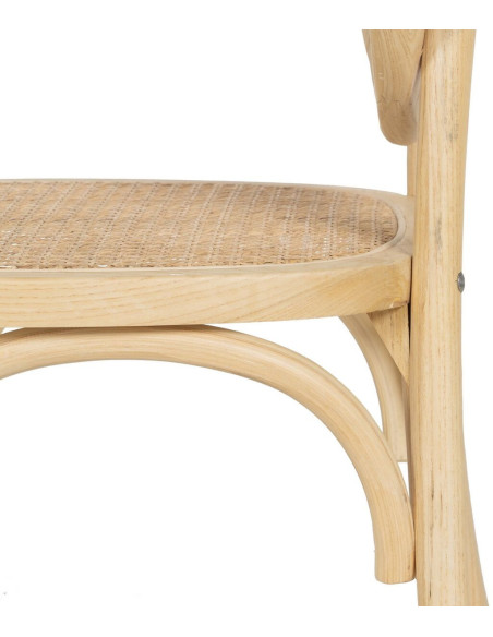 Chaise Bistro en Bois d'orme Naturel Rotin Sheba - 3