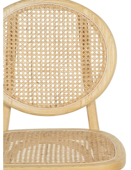 Chaise Bistro en Bois d'orme Naturel Rotin Sheba - 4
