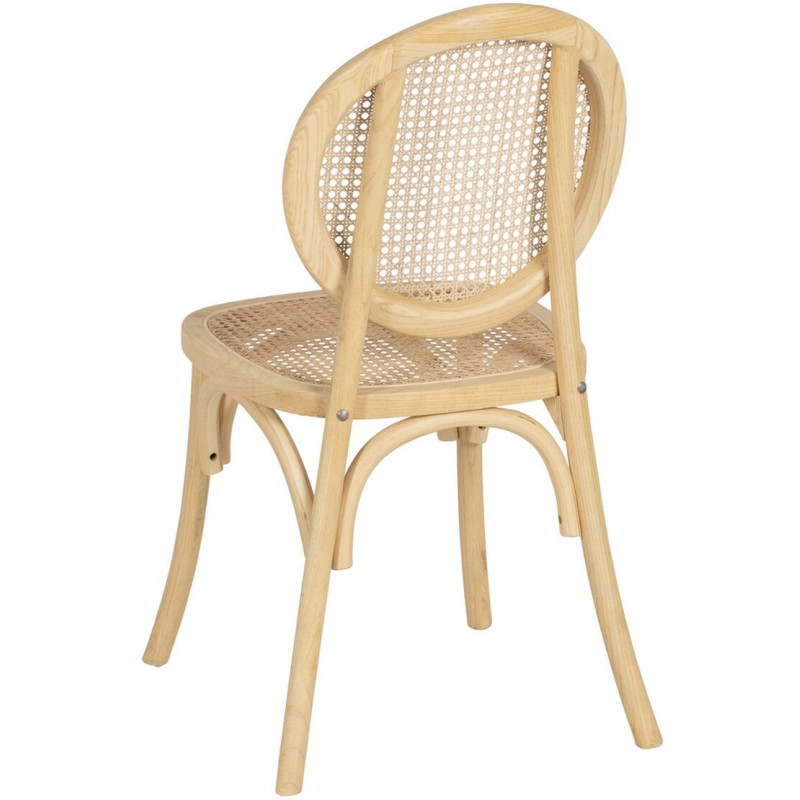 Chaise Bistro en Bois d'orme Naturel Rotin Sheba - 5