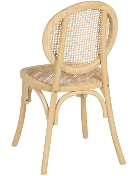 Chaise Bistro en Bois d'orme Naturel Rotin Sheba - 5