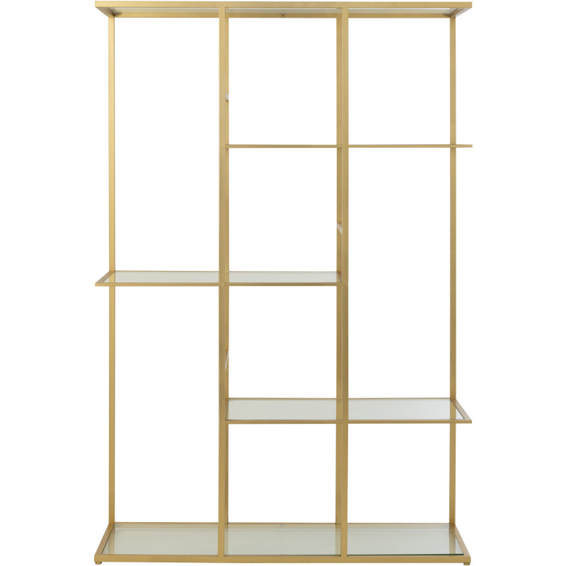 Grande Étagère moderne chic 5 niveaux en Verre Transparent Métal Doré Irinia - 2