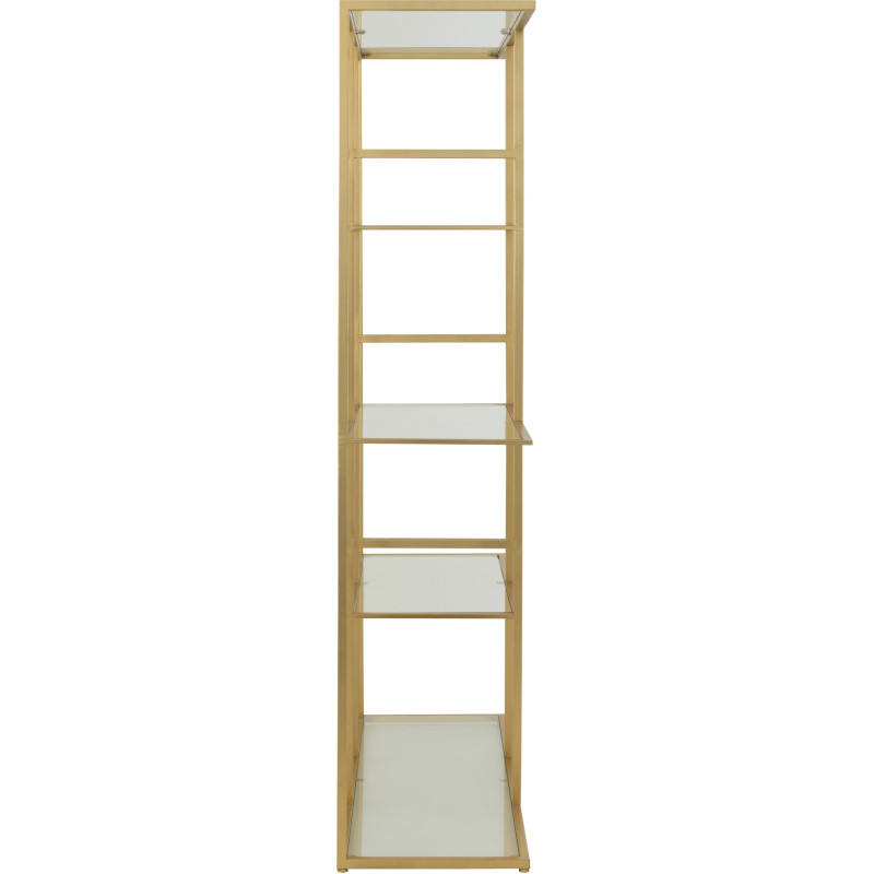 Grande Étagère moderne chic 5 niveaux en Verre Transparent Métal Doré Irinia - 3