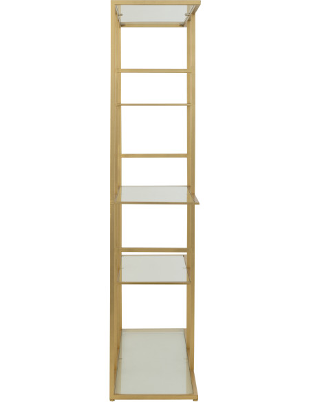 Grande Étagère moderne chic 5 niveaux en Verre Transparent Métal Doré Irinia - 3