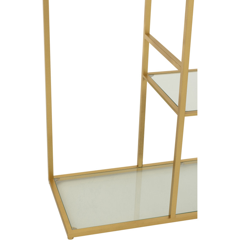 Grande Étagère moderne chic 5 niveaux en Verre Transparent Métal Doré Irinia - 5