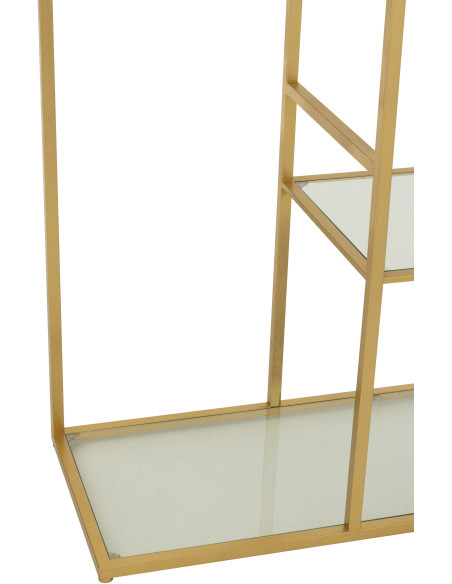 Grande Étagère moderne chic 5 niveaux en Verre Transparent Métal Doré Irinia - 5