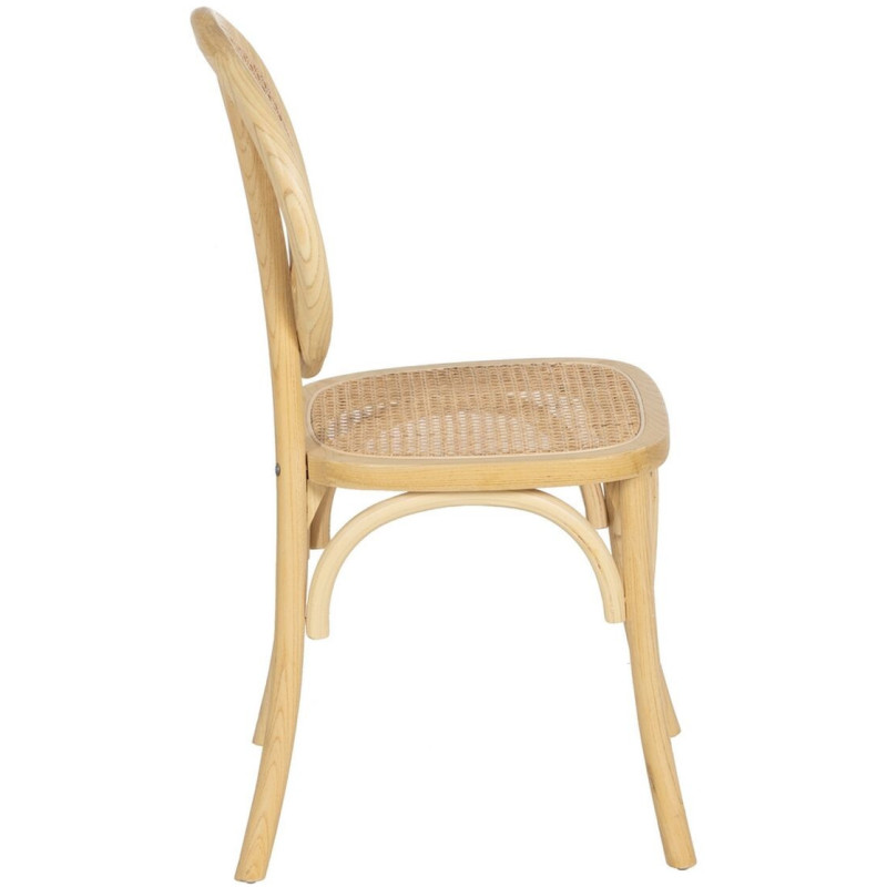 Chaise Bistro en Bois d'orme Naturel Rotin Sheba - 6