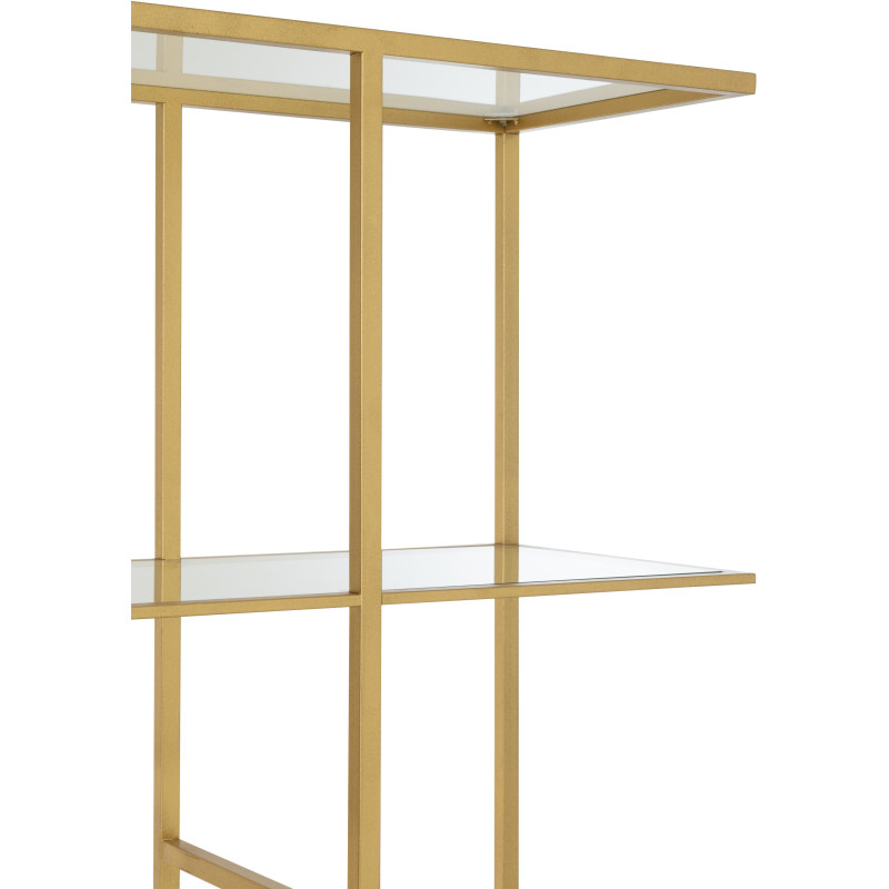 Grande Étagère moderne chic 5 niveaux en Verre Transparent Métal Doré Irinia - 7