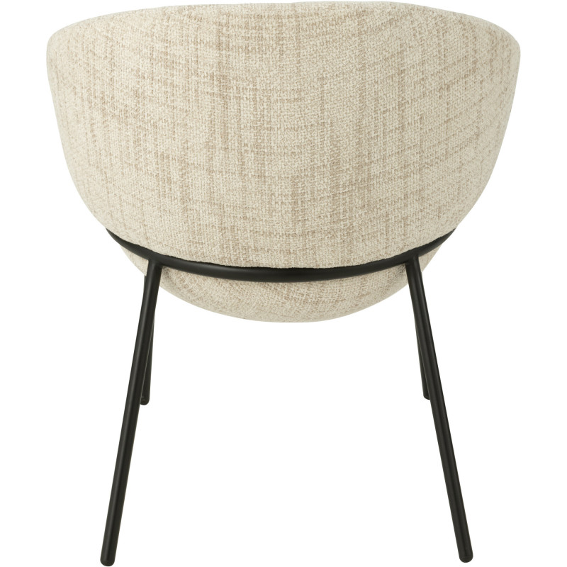 Fauteuil de table moderne boule en Tissu Beige Métal Noir Jopal - 5