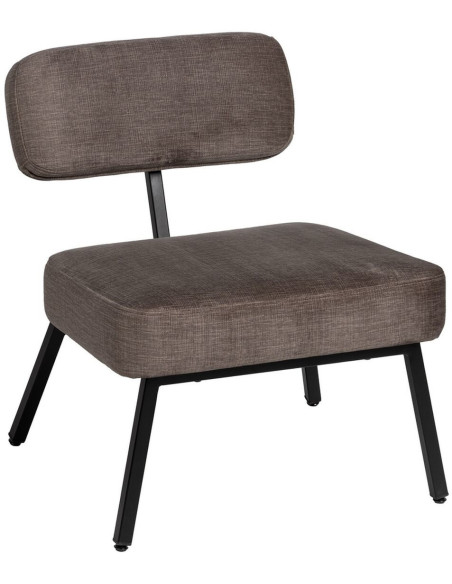 Fauteuil en Polyester Gris Métal Noir Marlee - 1