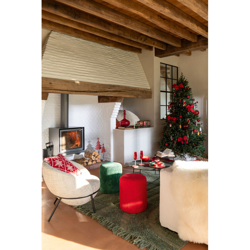 Fauteuil de table moderne boule en Tissu Beige Métal Noir Jopal - 9