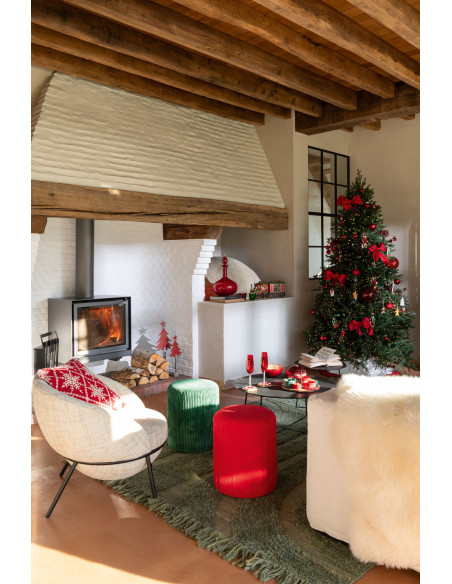 Fauteuil de table moderne boule en Tissu Beige Métal Noir Jopal - 9