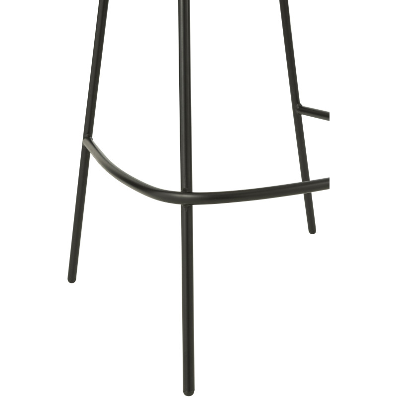 Tabouret de bar moderne boule en Tissu Beige Métal Noir Jopal - 5