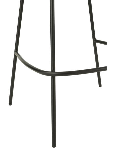 Tabouret de bar moderne boule en Tissu Beige Métal Noir Jopal - 5