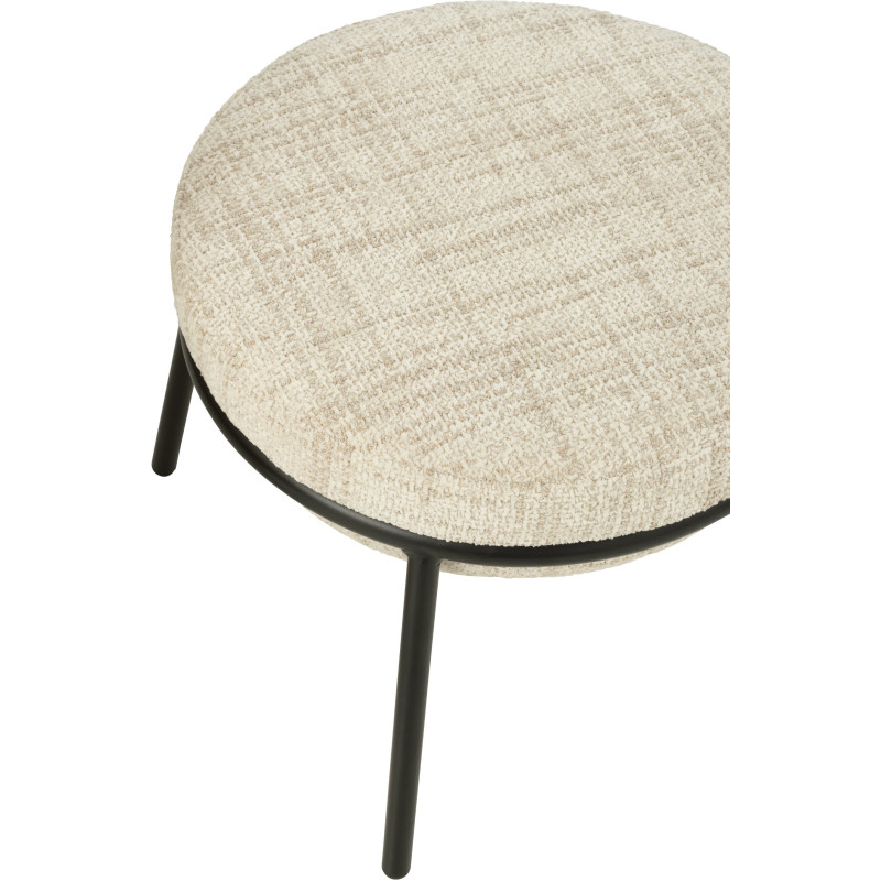 Fauteuil moderne boule avec repose-pieds en Tissu Beige Métal Noir Jopal - 9