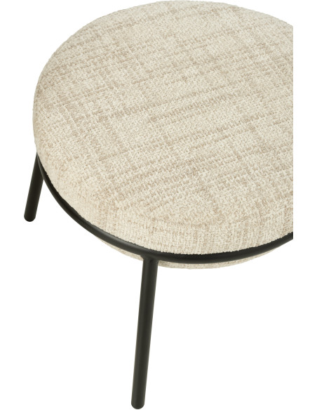 Fauteuil moderne boule avec repose-pieds en Tissu Beige Métal Noir Jopal - 9