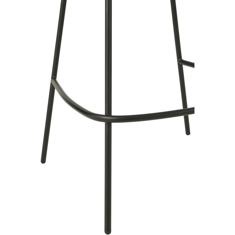 Tabouret de bar moderne boule en Tissu Gris Métal Noir Jopal - 5