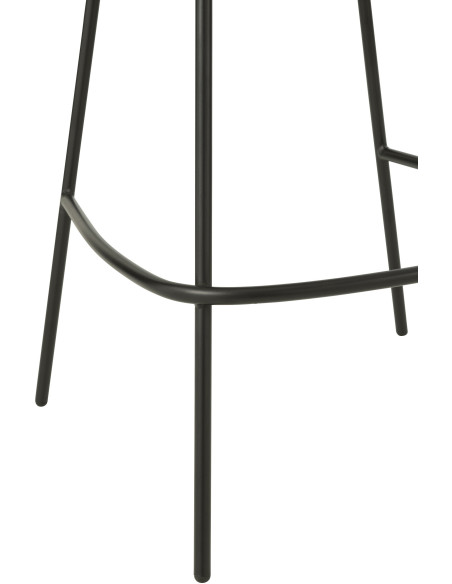 Tabouret de bar moderne boule en Tissu Gris Métal Noir Jopal - 5