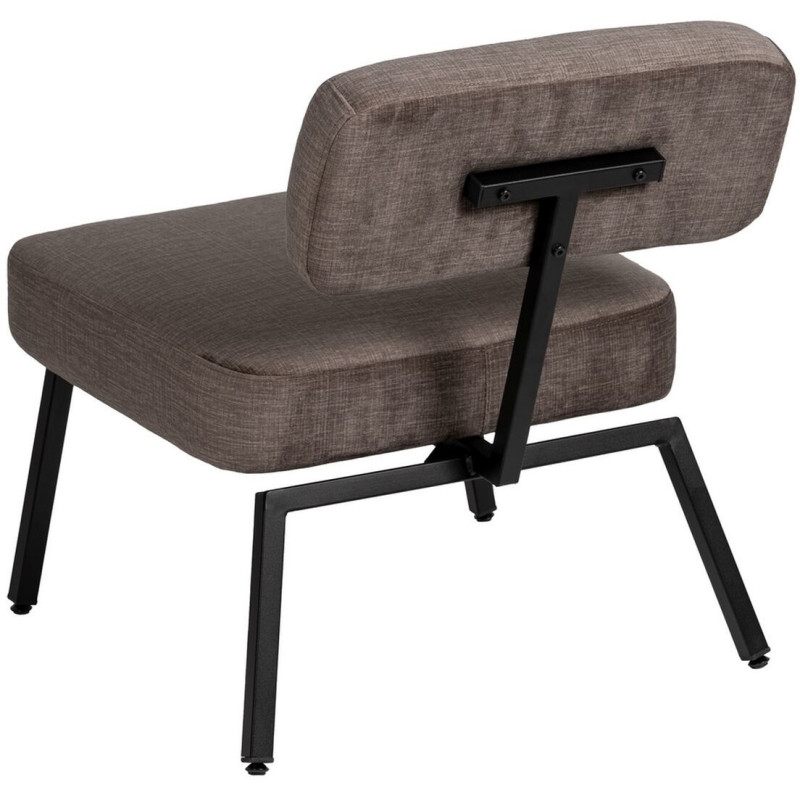 Fauteuil en Polyester Gris Métal Noir Marlee - 5