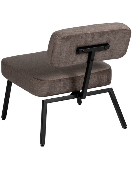 Fauteuil en Polyester Gris Métal Noir Marlee - 5