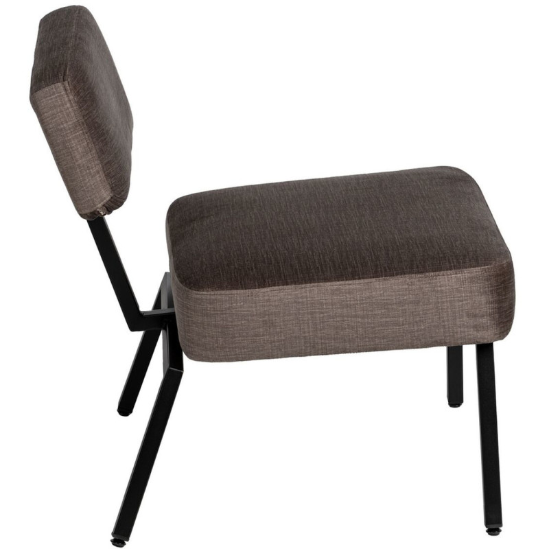 Fauteuil en Polyester Gris Métal Noir Marlee - 6