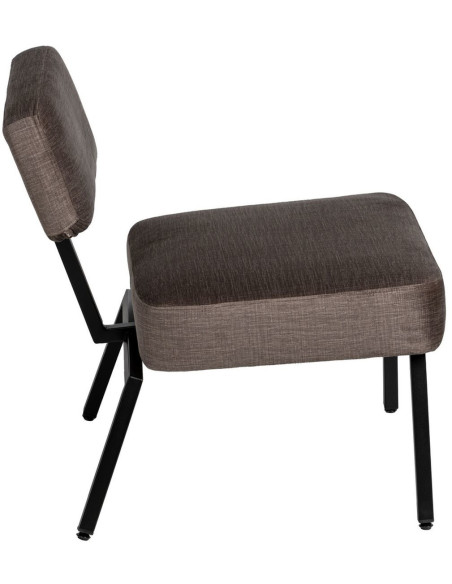 Fauteuil en Polyester Gris Métal Noir Marlee - 6