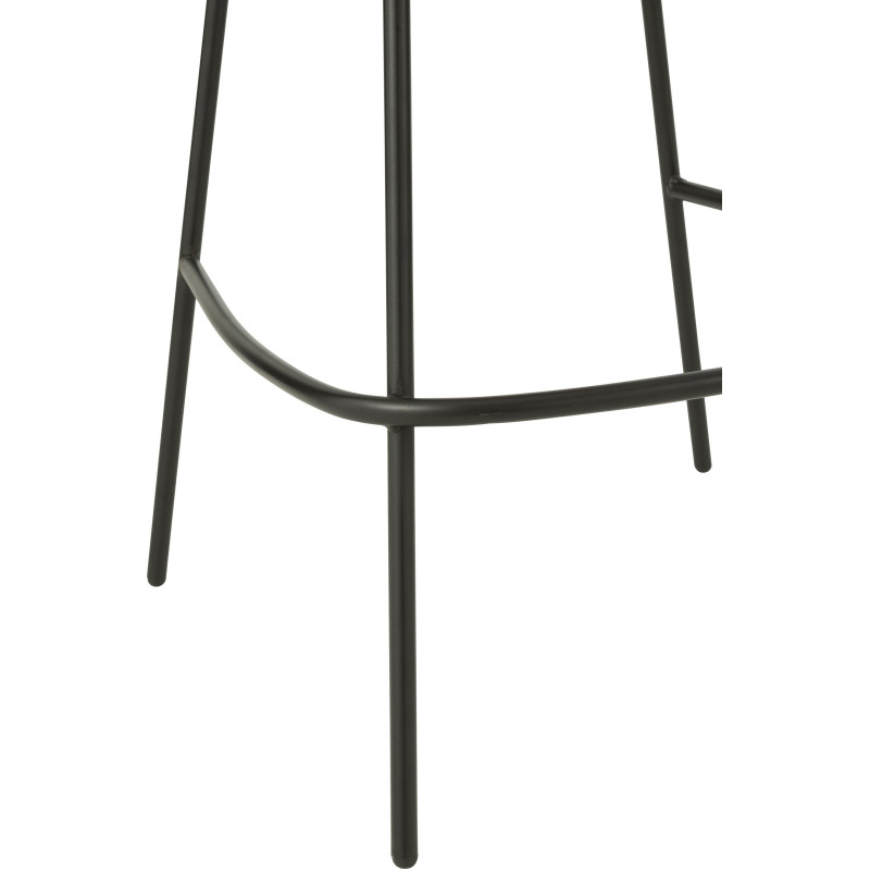 Tabouret de bar moderne boule en Tissu Rose clair Métal Noir Jopal - 5