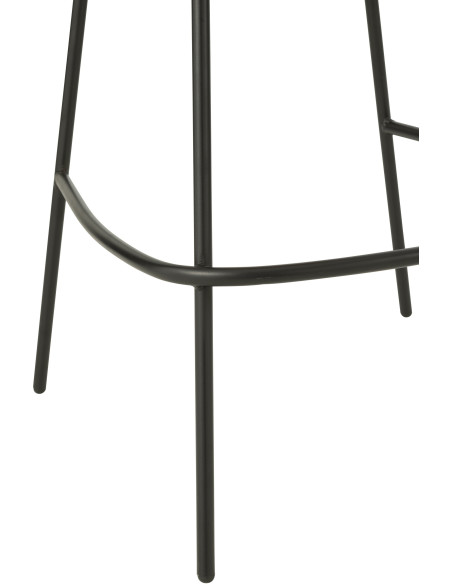 Tabouret de bar moderne boule en Tissu Rose clair Métal Noir Jopal - 5