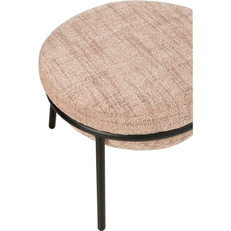 Fauteuil moderne boule avec repose-pieds en Tissu Rose clair Métal Noir Jopal - 9