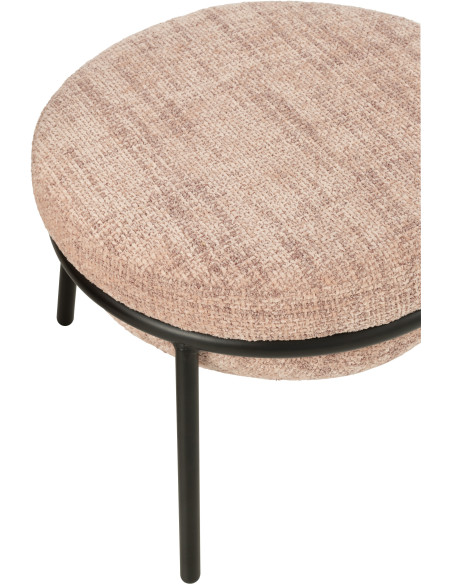 Fauteuil moderne boule avec repose-pieds en Tissu Rose clair Métal Noir Jopal - 9