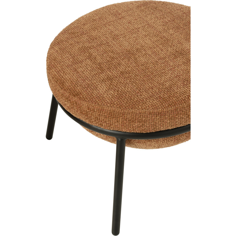 Fauteuil moderne boule avec repose-pieds en Tissu Terracotta Métal Noir Jopal - 8
