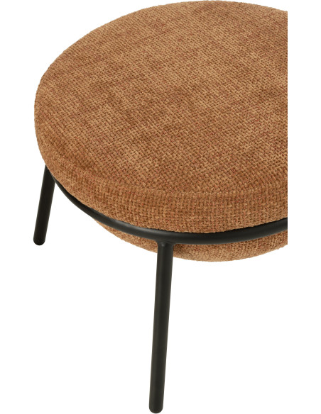 Fauteuil moderne boule avec repose-pieds en Tissu Terracotta Métal Noir Jopal - 8
