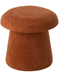 Tabouret original Champignon bouclette avec coffre en Tissu Terracotta Bouclé Bois MDF Mushlow - 1