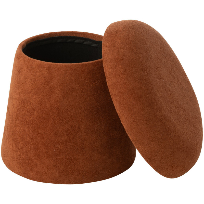 Tabouret original Champignon bouclette avec coffre en Tissu Terracotta Bouclé Bois MDF Mushlow - 2