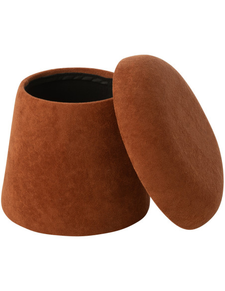 Tabouret original Champignon bouclette avec coffre en Tissu Terracotta Bouclé Bois MDF Mushlow - 2