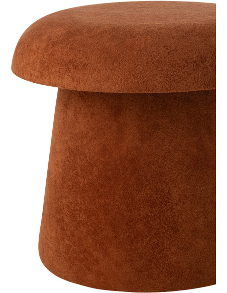 Tabouret original Champignon bouclette avec coffre en Tissu Terracotta Bouclé Bois MDF Mushlow - 3
