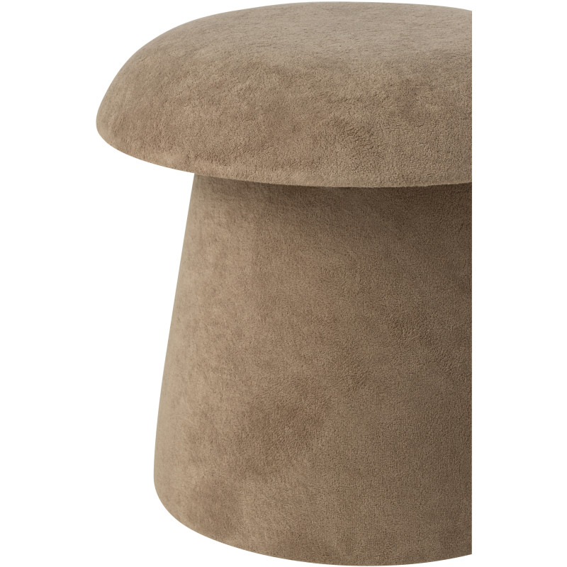 Tabouret original Champignon bouclette avec coffre en Tissu Grège Bouclé Bois MDF Mushlow - 4