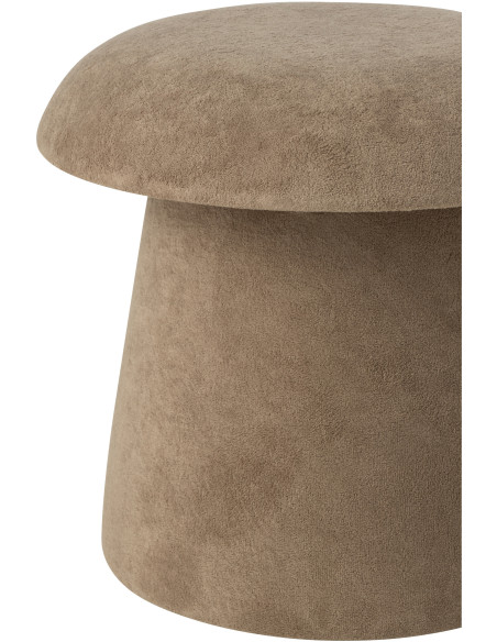 Tabouret original Champignon bouclette avec coffre en Tissu Grège Bouclé Bois MDF Mushlow - 4