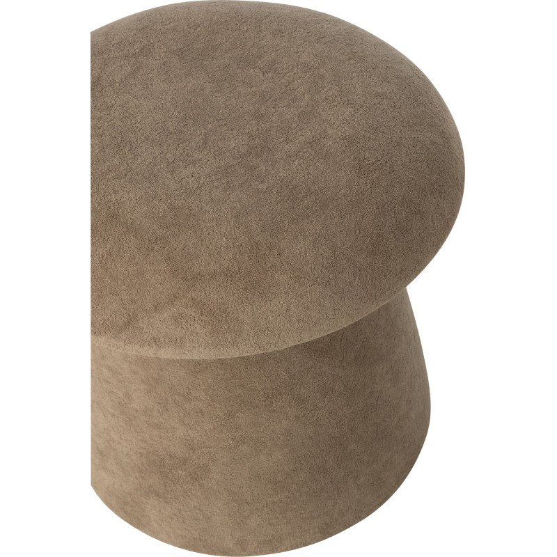 Tabouret original Champignon bouclette avec coffre en Tissu Grège Bouclé Bois MDF Mushlow - 5