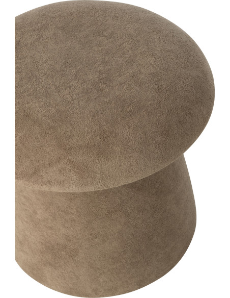Tabouret original Champignon bouclette avec coffre en Tissu Grège Bouclé Bois MDF Mushlow - 5