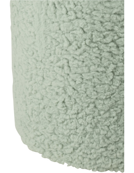 Pouf scandinave bouclette Rond en Tissu Bleu clair Bouclé Bois MDF Furrya - 2