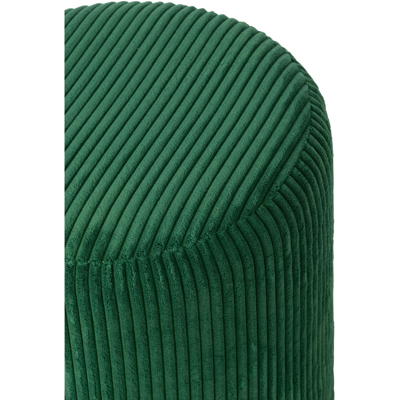 Pouf moderne chic Rond en Velours Vert foncé Côtelé Bois MDF Colorful - 4