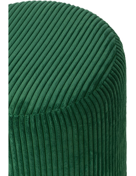 Pouf moderne chic Rond en Velours Vert foncé Côtelé Bois MDF Colorful - 4