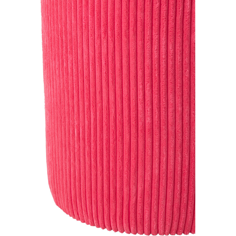 Pouf moderne chic Rond en Velours Fuchsia Côtelé Bois MDF Colorful - 3