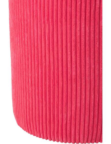 Pouf moderne chic Rond en Velours Fuchsia Côtelé Bois MDF Colorful - 3