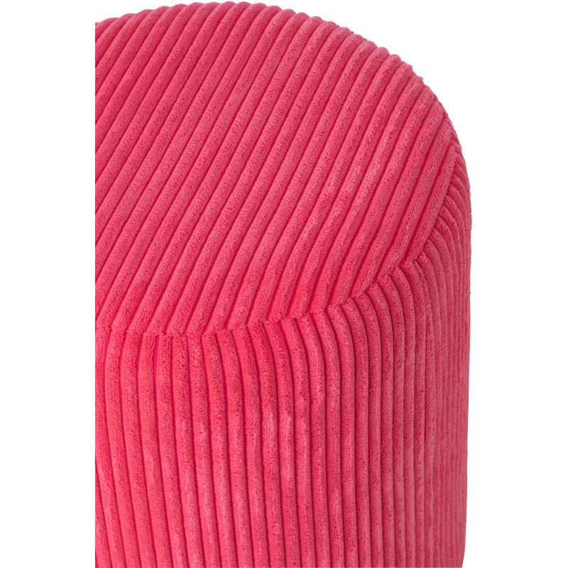 Pouf moderne chic Rond en Velours Fuchsia Côtelé Bois MDF Colorful - 4