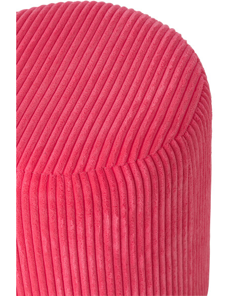 Pouf moderne chic Rond en Velours Fuchsia Côtelé Bois MDF Colorful - 4