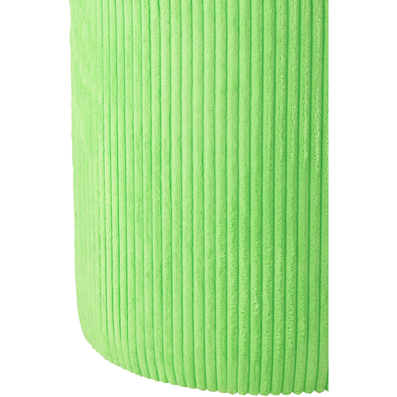 Pouf moderne chic Rond en Velours Vert fluo Côtelé Bois MDF Colorful - 2